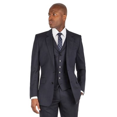 Hammond & Co. by Patrick Grant Blue textured single breasted savile row suit jacket